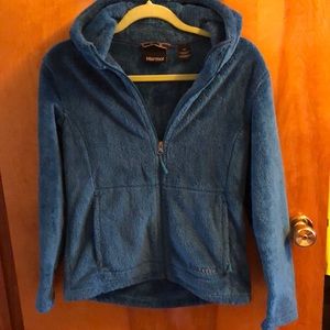 Marmot fur zip up jacket